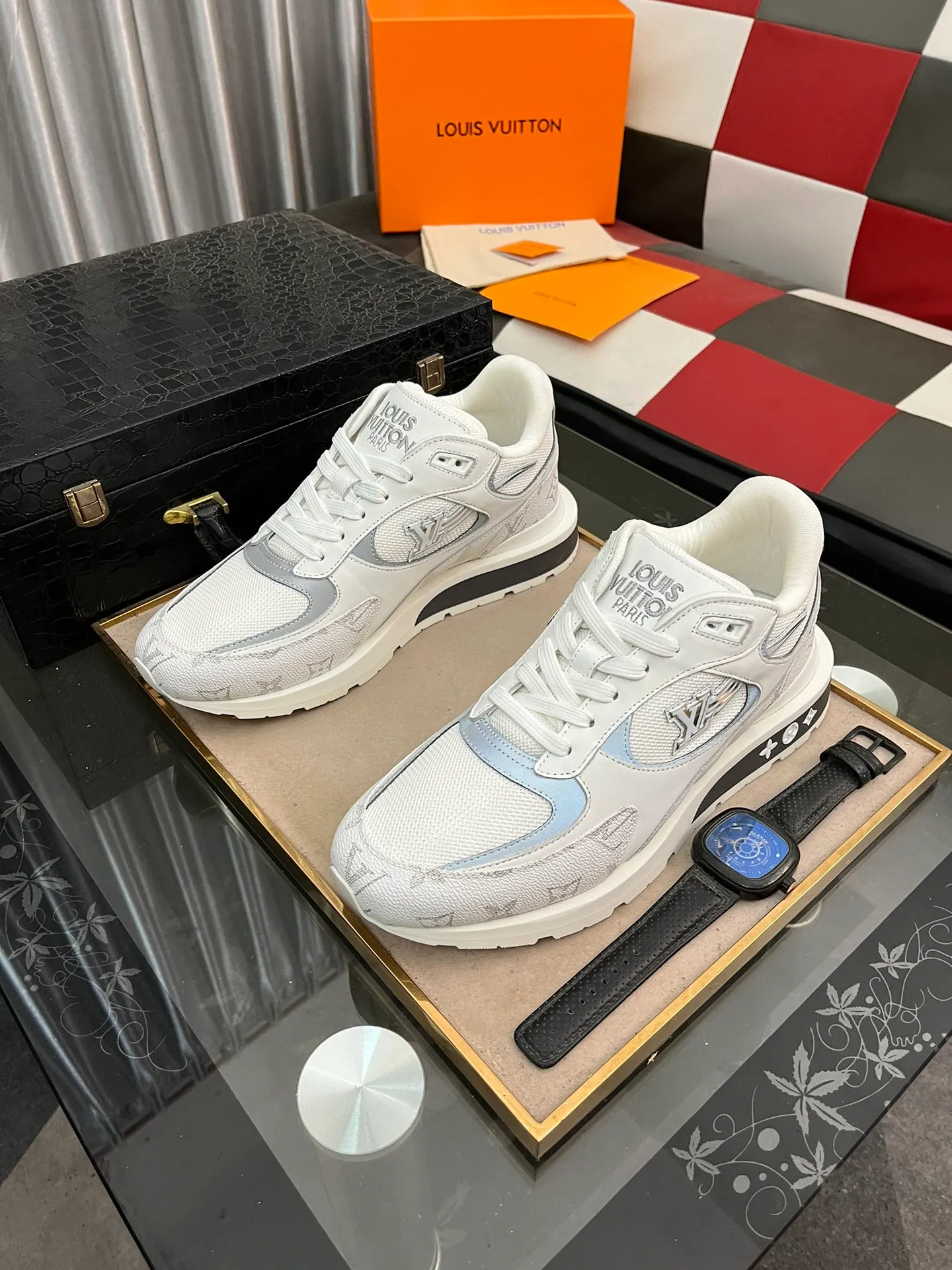 Men's Men's Shoes 💰660⌚️⌚️【LOUIS VUITTON) New 🍀LV Louis Vuitton*——LV classic dad shoes trendy shoes! Made of imported original soft calf leather, imported fly woven lining. Original wear-resistant rubber outsole! High quality products! Code number: 38-44